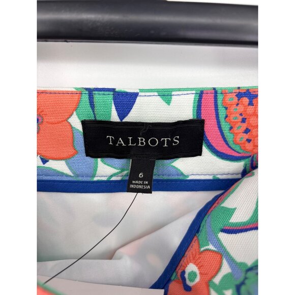 Talbots Fruit Floral Canvas Skirt Blue Green Orange Size 6 NEW - Picture 7 of 8